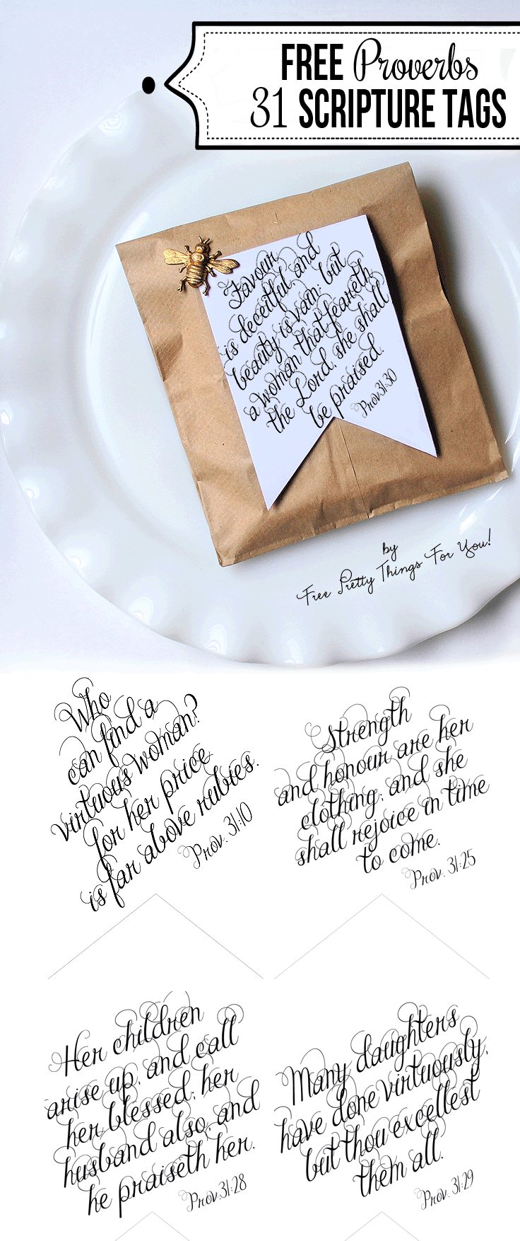 Printable Bible Verses: Proverbs 31 Tags - Free Printable Bible Verse Labels