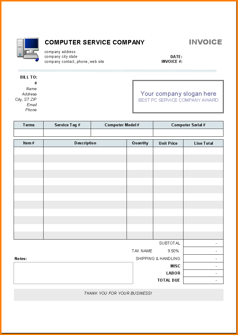 Printable Billing Invoice Form - 11.1.kaartenstemp.nl • - Free Bill Invoice Template Printable