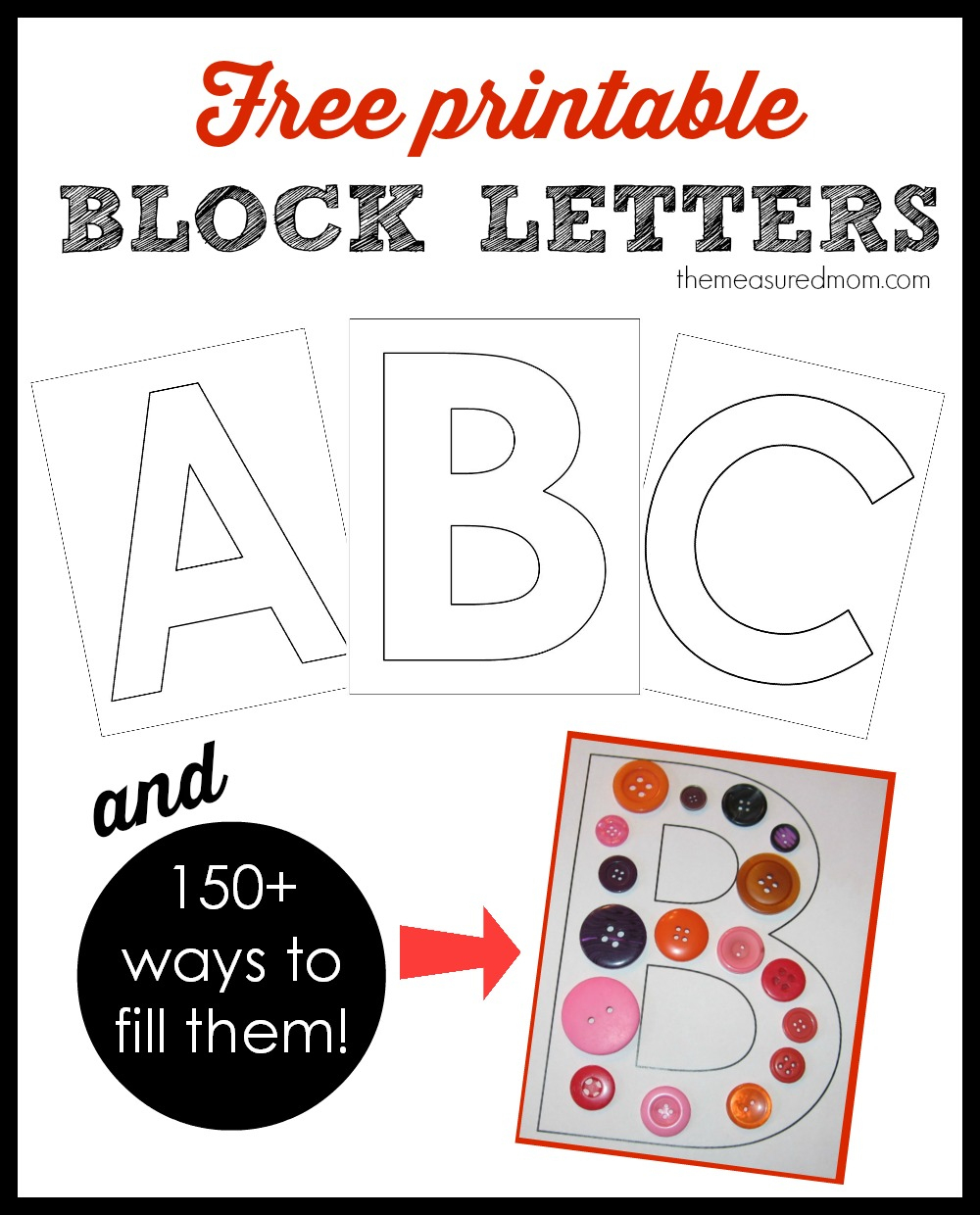 Printable Block Letters And Over 150 Ways To Fill Them! - The - Free Printable Letters