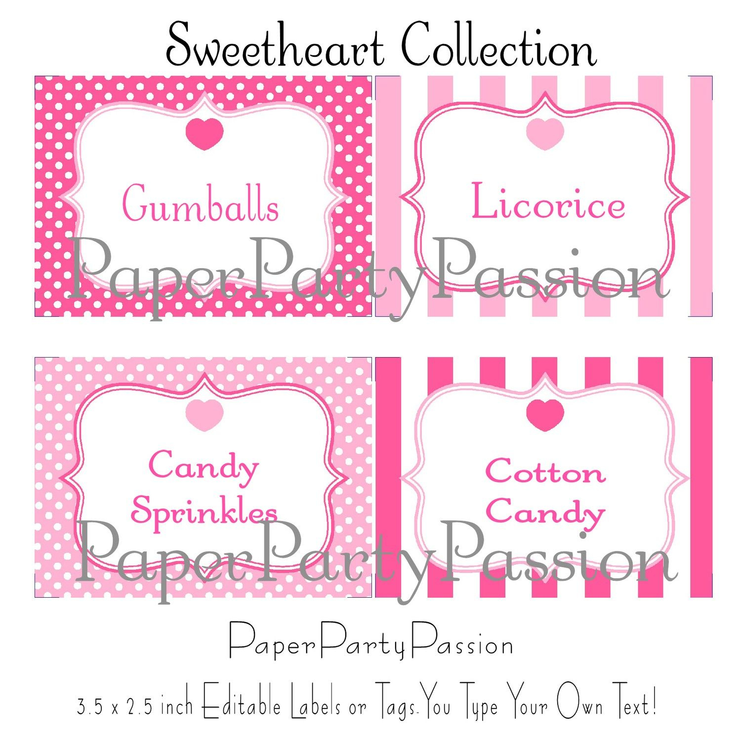 Printable Candy Buffet Template | Wedding Candy Bar Buffet Supplies - Free Printable Sweet 16 Labels