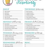 Printable Cleaning Checklists For Daily, Weekly And Monthly Cleaning   Free Printable Housework Checklist