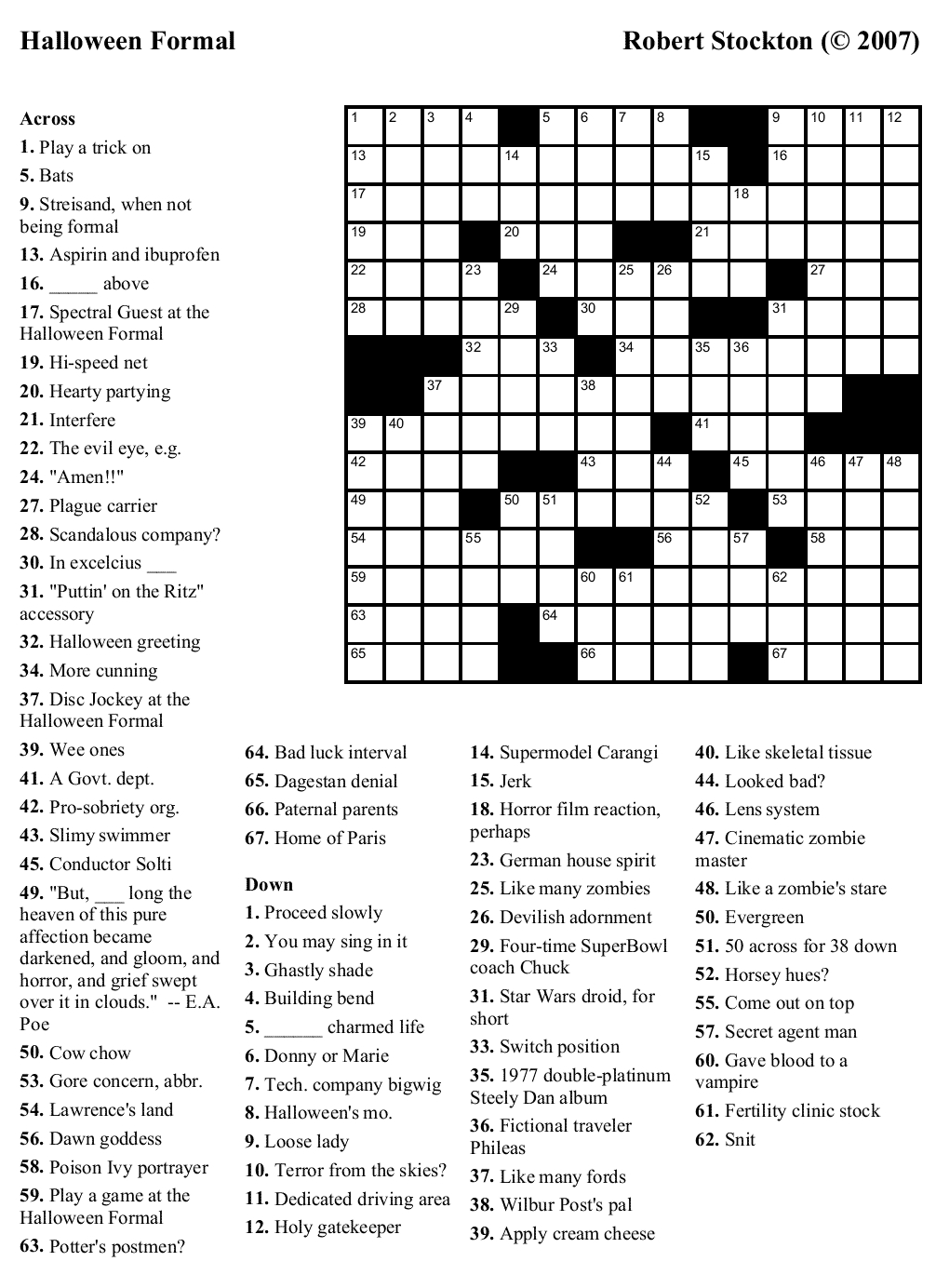 Printable Crossword Puzzle Download Halloweenformal Large - Free Printable Crossword Puzzle Maker Download