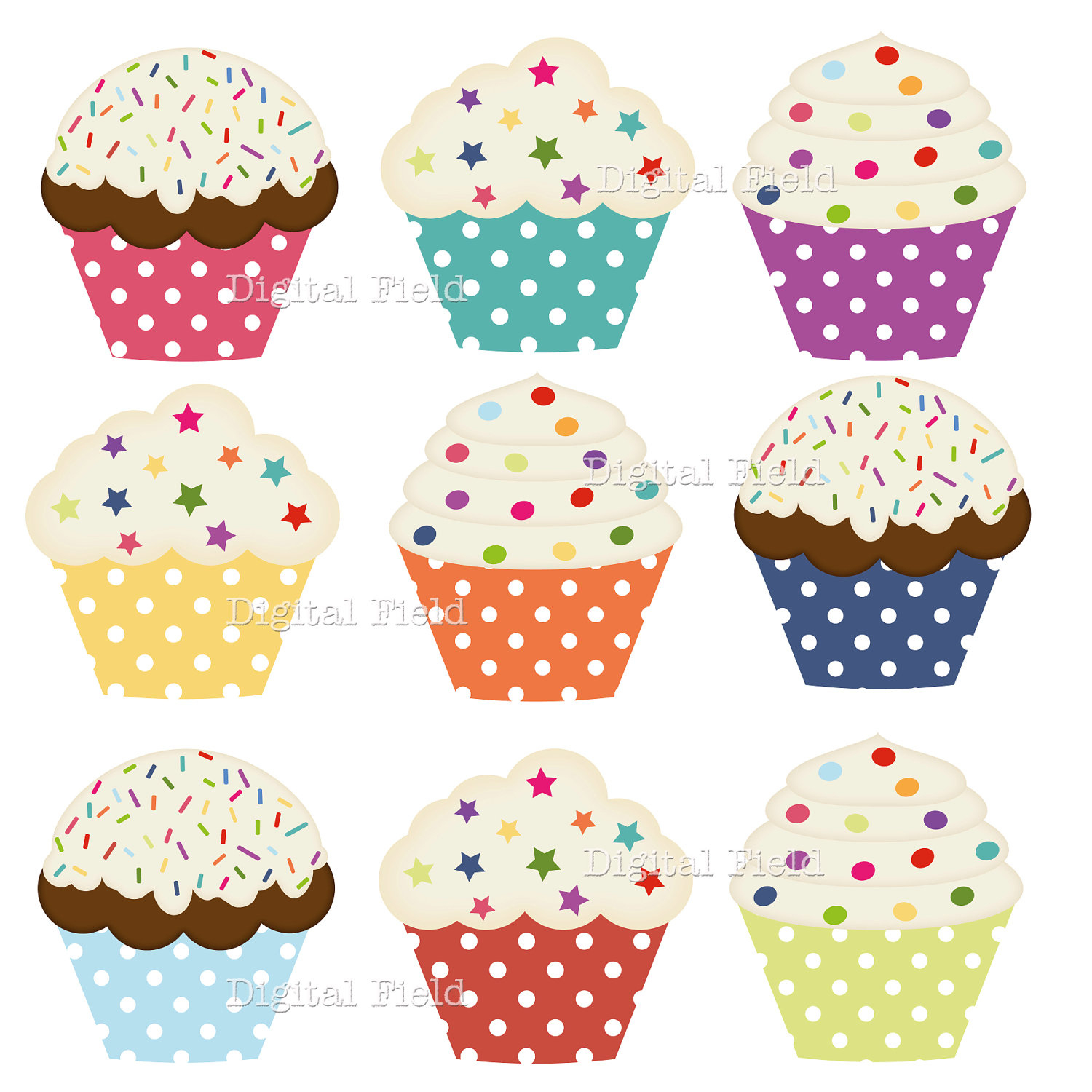 Printable Cupcake Clipart - Free Printable Cupcake Clipart