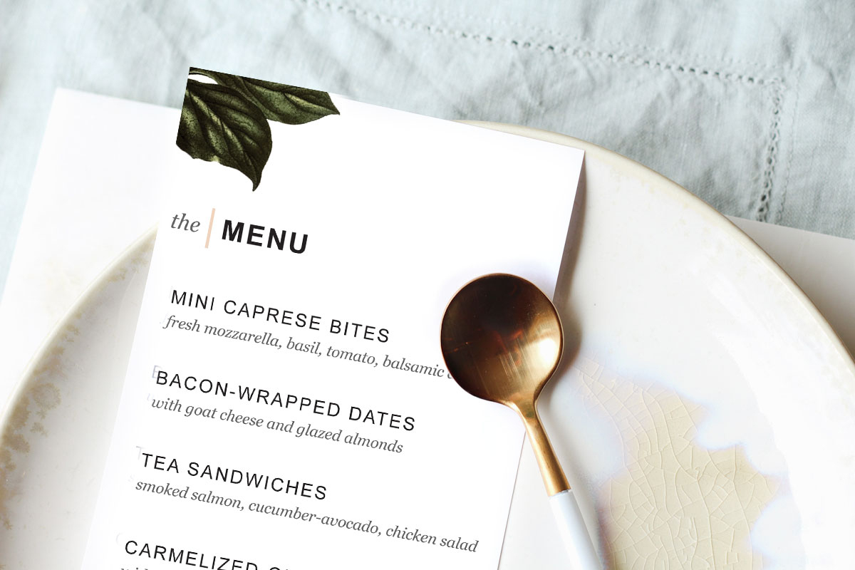 Printable Dinner Party Menu Template - Design. Create. Cultivate. - Free Printable Dinner Party Menu Template