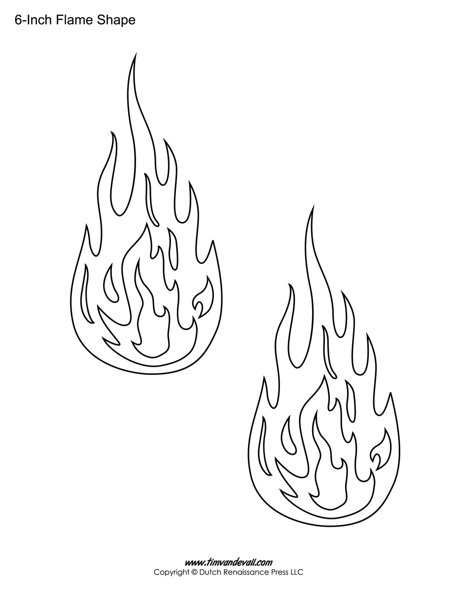 Printable Flame Stickers, Flame Templates, Flame Shapes - Free Printable Flame Template