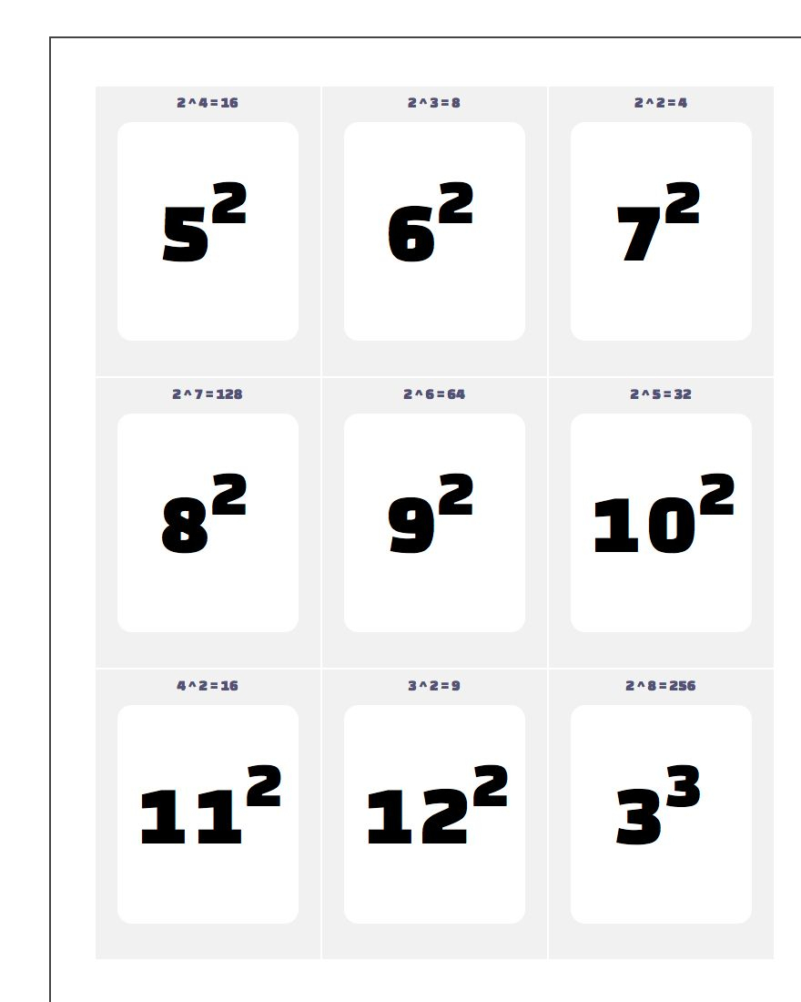 Printable Flash Cards - Free Printable Multiplication Flash Cards