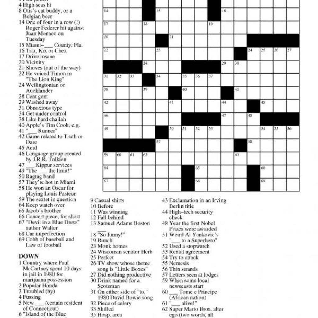 Printable Free Crosswords &amp;amp; Free Printable Crossword Puzzles Sc 1 - Free Daily Printable Crosswords