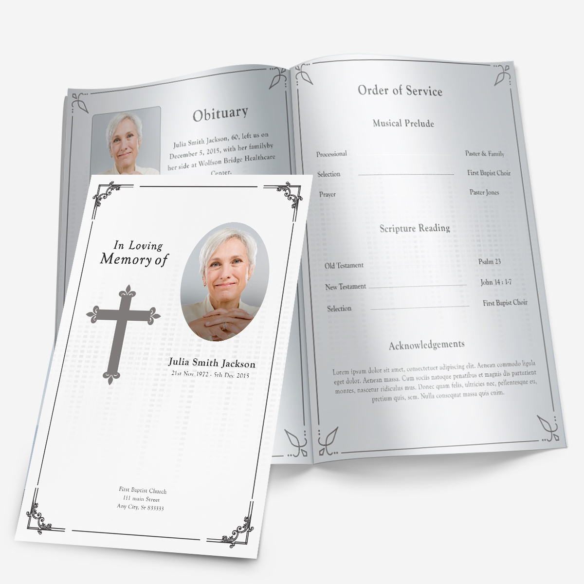 Printable Funeral Programs - Funeral Program Template - Funeral - Free Printable Funeral Programs