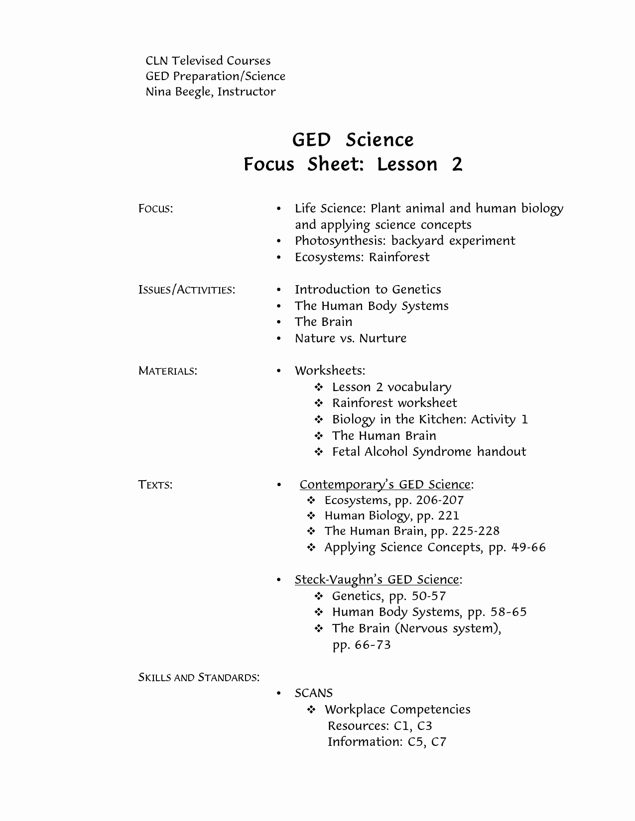 Printable Ged Practice Worksheets Pdf - Happy Living - Free Printable Ged Science Worksheets