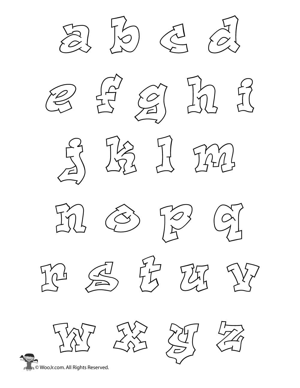Printable Graffiti Bubble Letters Alphabet | Fontastic | Bubble - Free Printable Bubble Letters Font