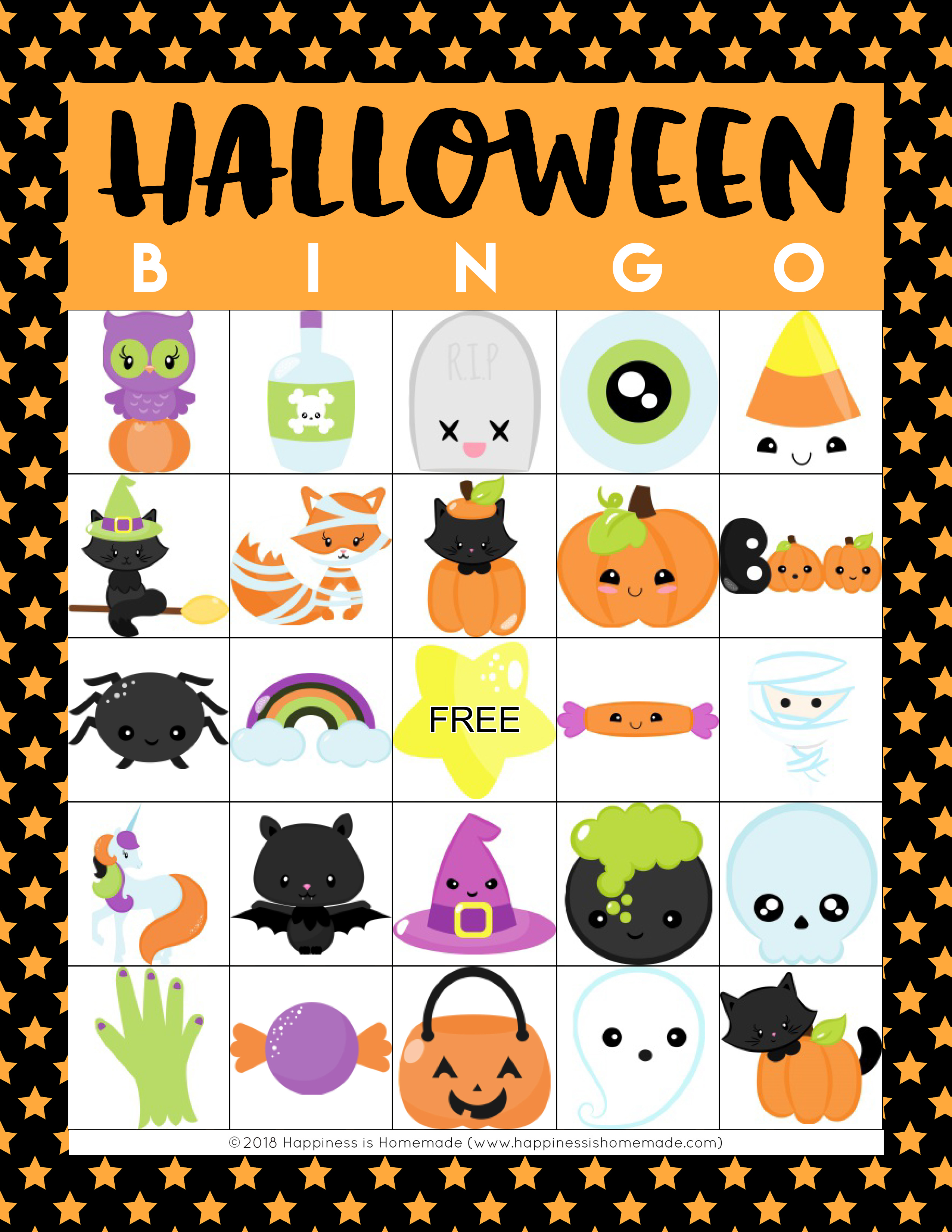 Printable Halloween Bingo Cards - Happiness Is Homemade - Free Printable Halloween Bingo Cards