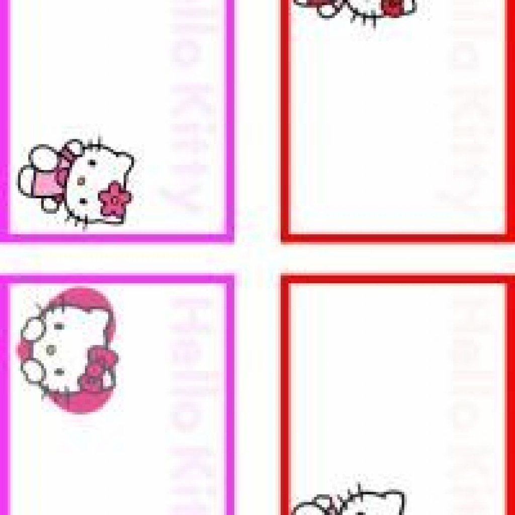 Printable Hello Kitty Four Styles Name Tags - Printable Name Tags - Hello Kitty Name Tags Printable Free