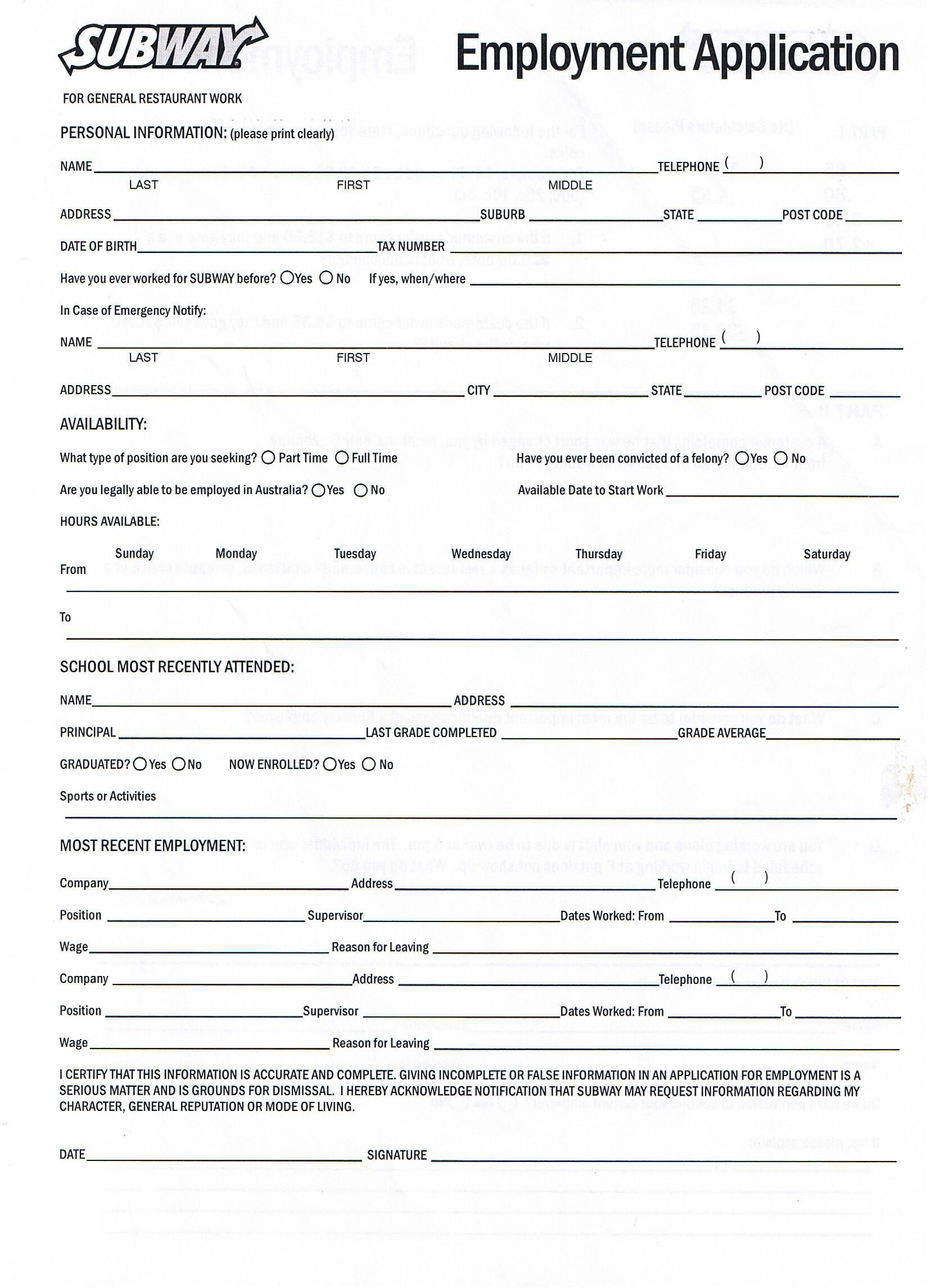 Printable Job Application Forms Online Forms, Download And Print - Free Printable General Application For Employment