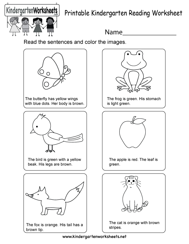 Printable Kindergarten Reading Worksheet - Free English Worksheet - Free Printable Worksheets For Kindergarten