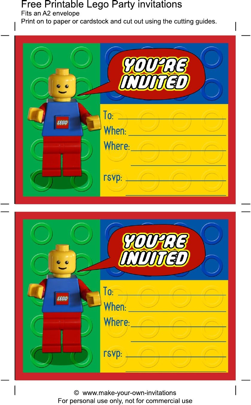 Printable Lego Birthday Invitations | Scribd | Aaron&amp;#039;s Party In 2019 - Lego Party Invitations Printable Free