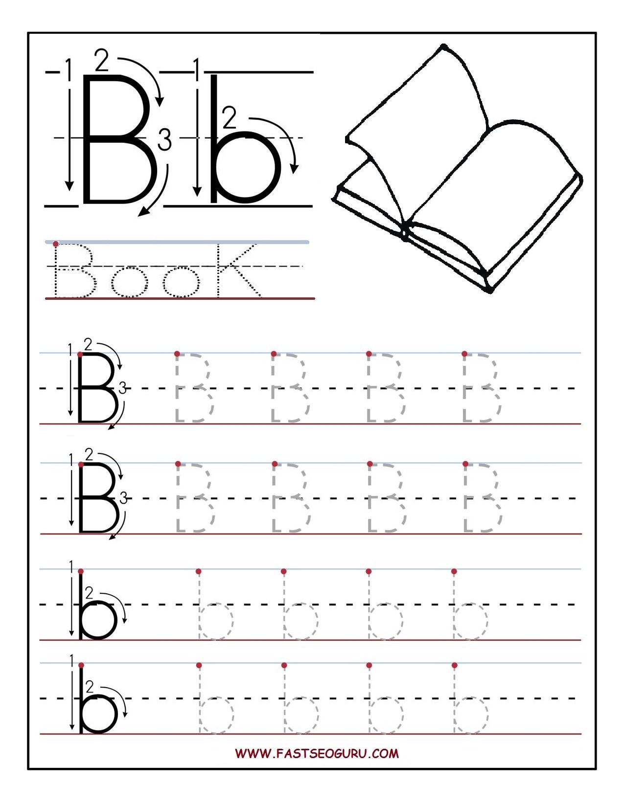 Printable Letter B Tracing Worksheets For Preschool | Letter Bb - Free Printable Traceable Letters