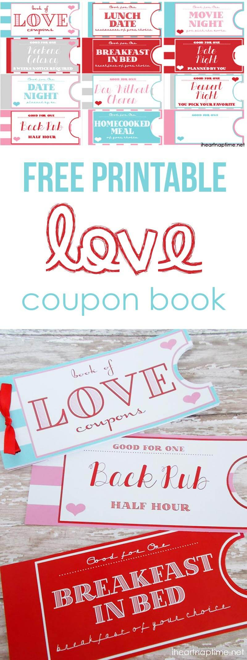 Printable Love Coupon Book -The Perfect Valentine&amp;#039;s Day Gift! - Free Printable Coupon Book For Boyfriend