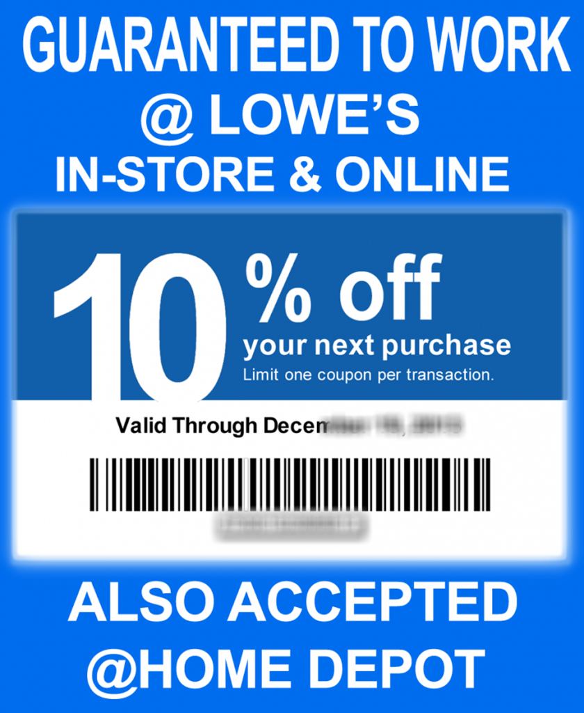 Printable Lowes Coupon 20% Off &amp;amp;10 Off Codes December 2016 Regarding - Lowes Coupon Printable Free