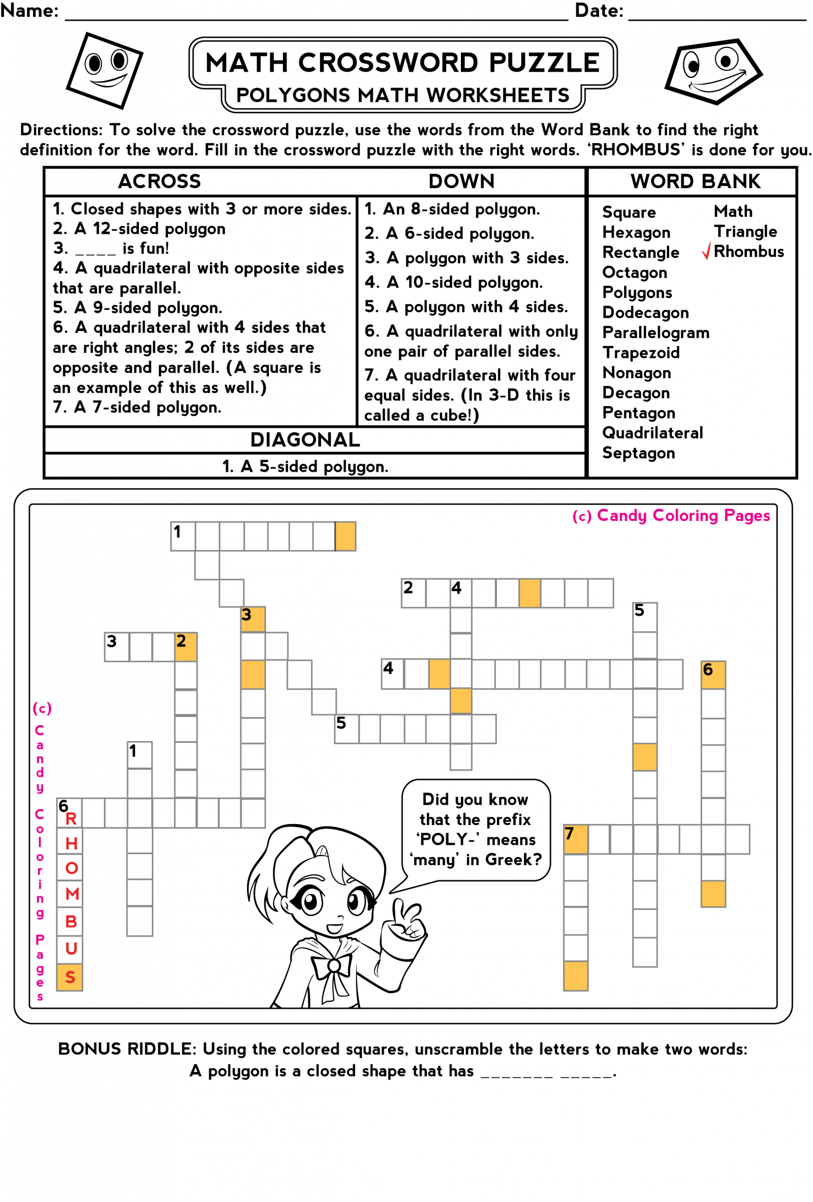 Printable Math Riddles For 3Rd Grade | Download Them Or Print - Free Printable Math Puzzles