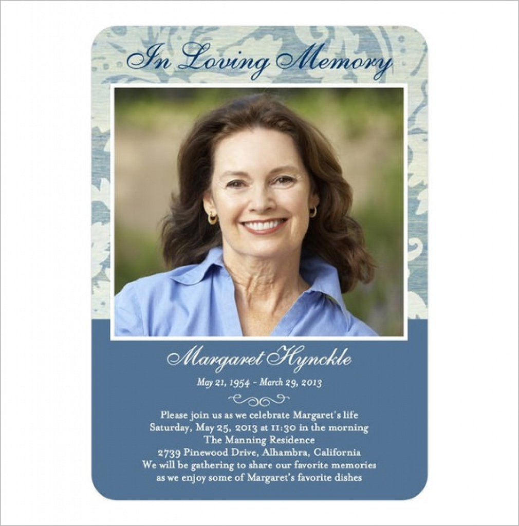 Printable Memorial Cards 21 Obituary Card Templates Free Printable - Free Printable Memorial Card Template