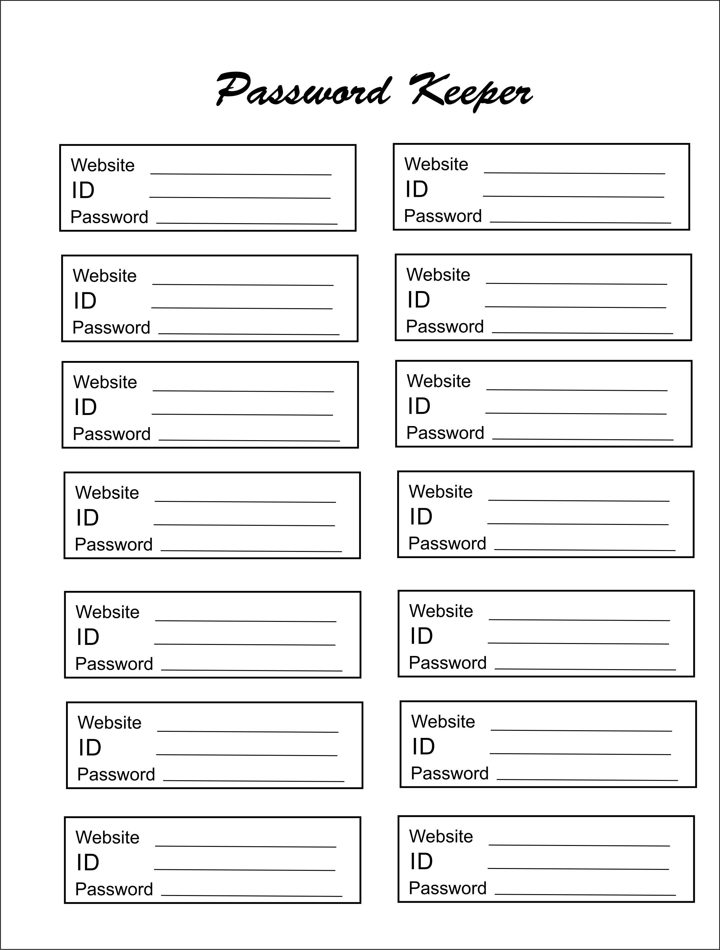 Printable Password Keeper | Printable! | Password Keeper, Computer - Free Printable Password Organizer