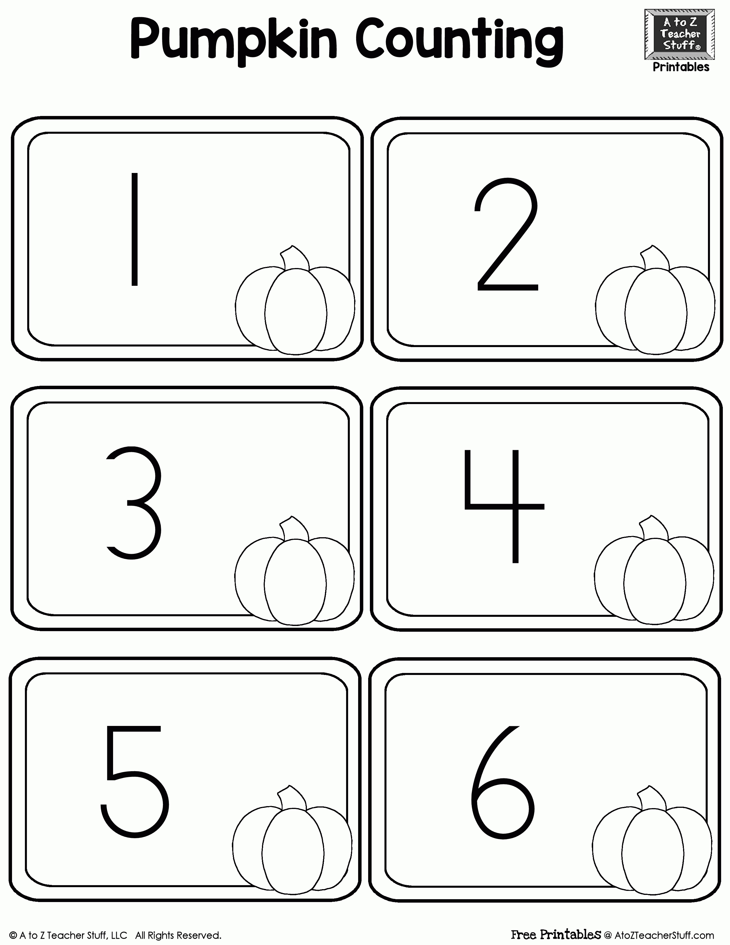 Printable Pumpkin Number Cards | A To Z Teacher Stuff Printable - Free Printable Number Cards