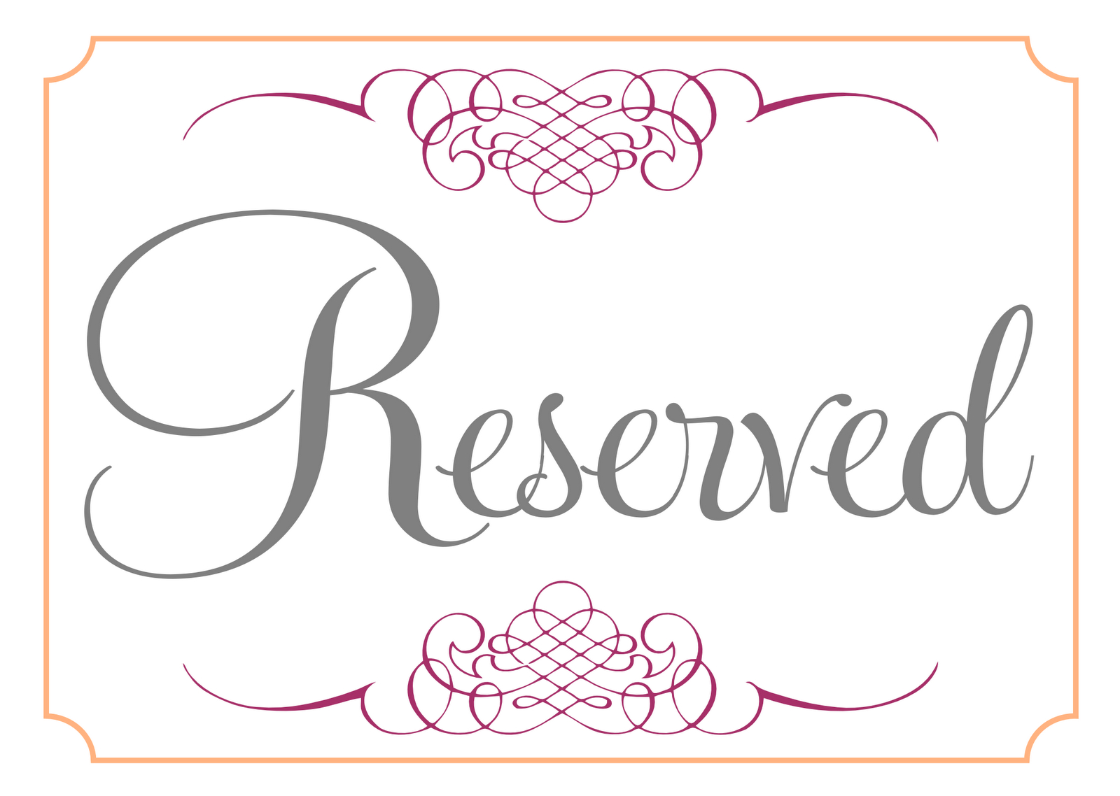 Printable Reservation Signs - 1.17.internist-Dr-Horn.de • - Free Printable Reserved Table Signs