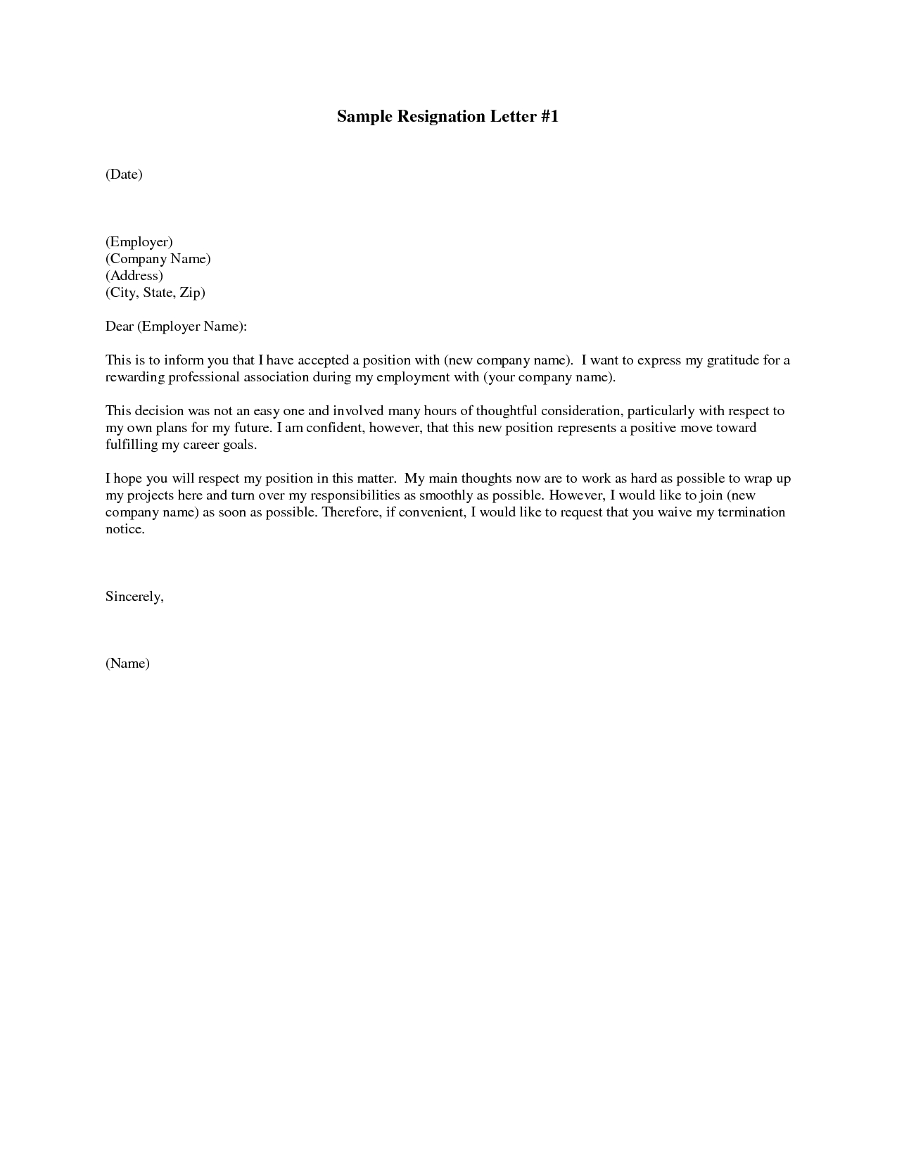 Printable Sample Letter Of Resignation Form | Laywers Template Forms - Free Printable Cover Letter Format