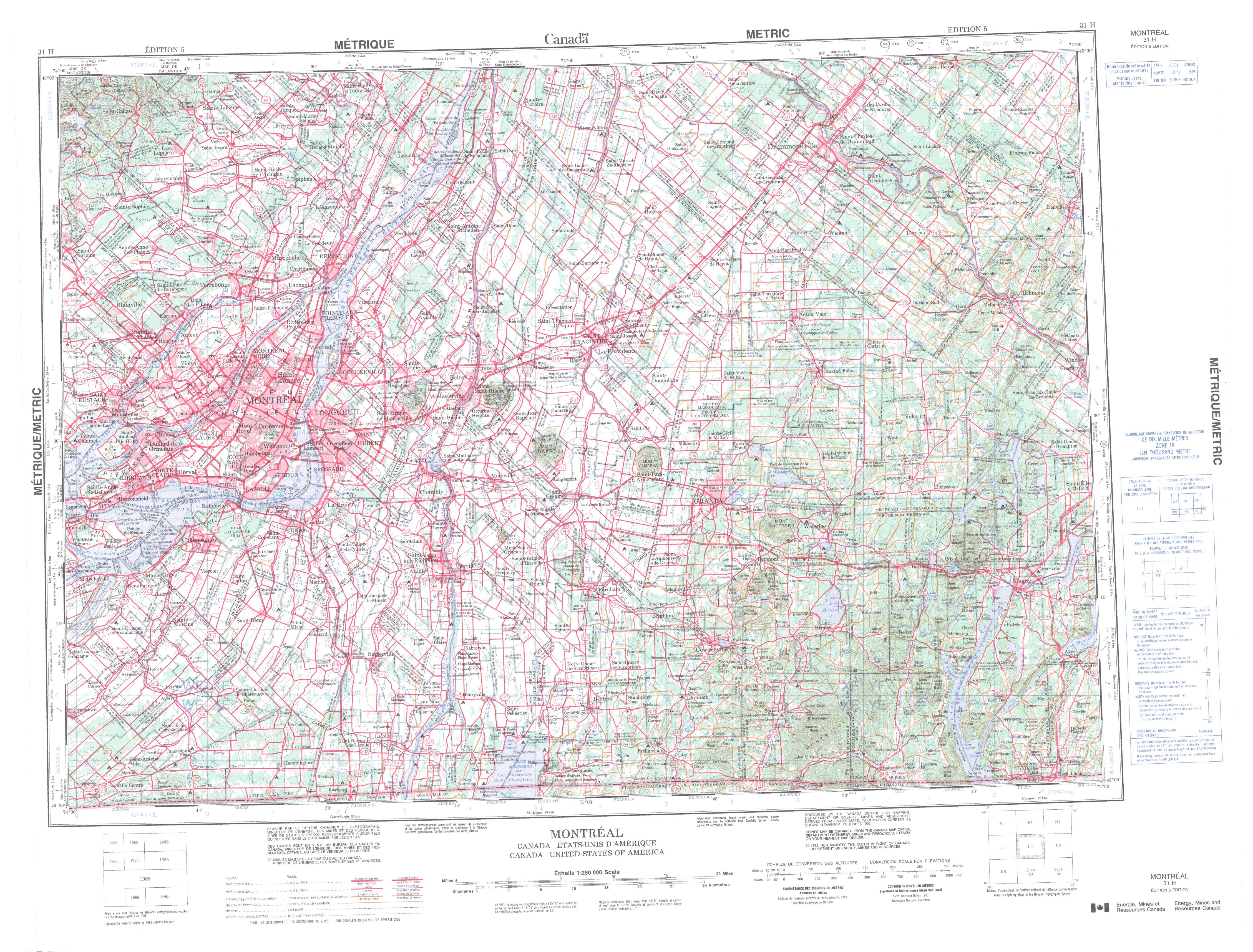 Printable Topographic Map Of Montreal 031H, Qc - Free Printable Topo Maps