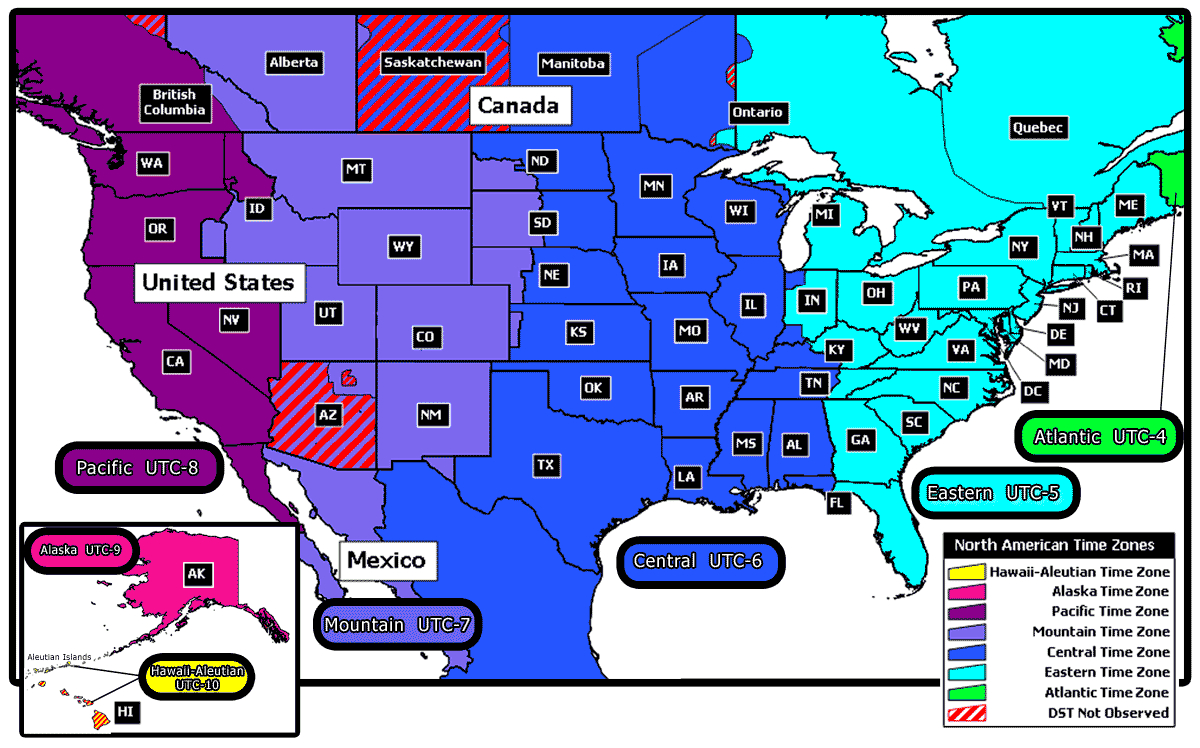 Printable Us Time Zone Map | Time Zones Map Usa Printable | Time - Free Printable Us Timezone Map With State Names