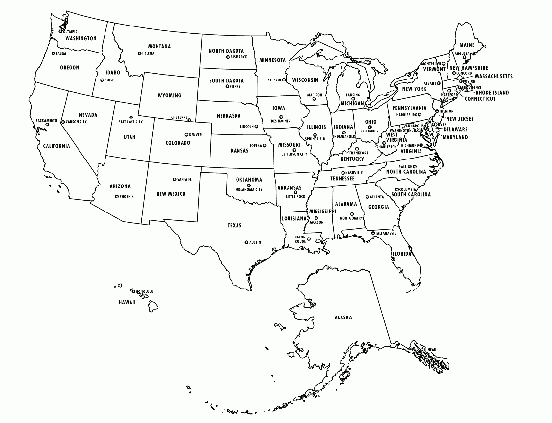 Printable Usa States Capitals Map Names | States | Pinterest - Free Printable States And Capitals Worksheets