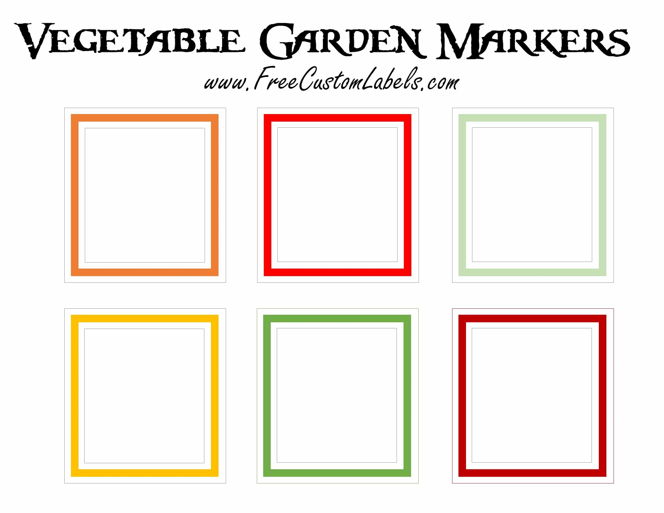 Printable Vegetable Garden Markers | Free Instant Download - Free Printable Plant Labels