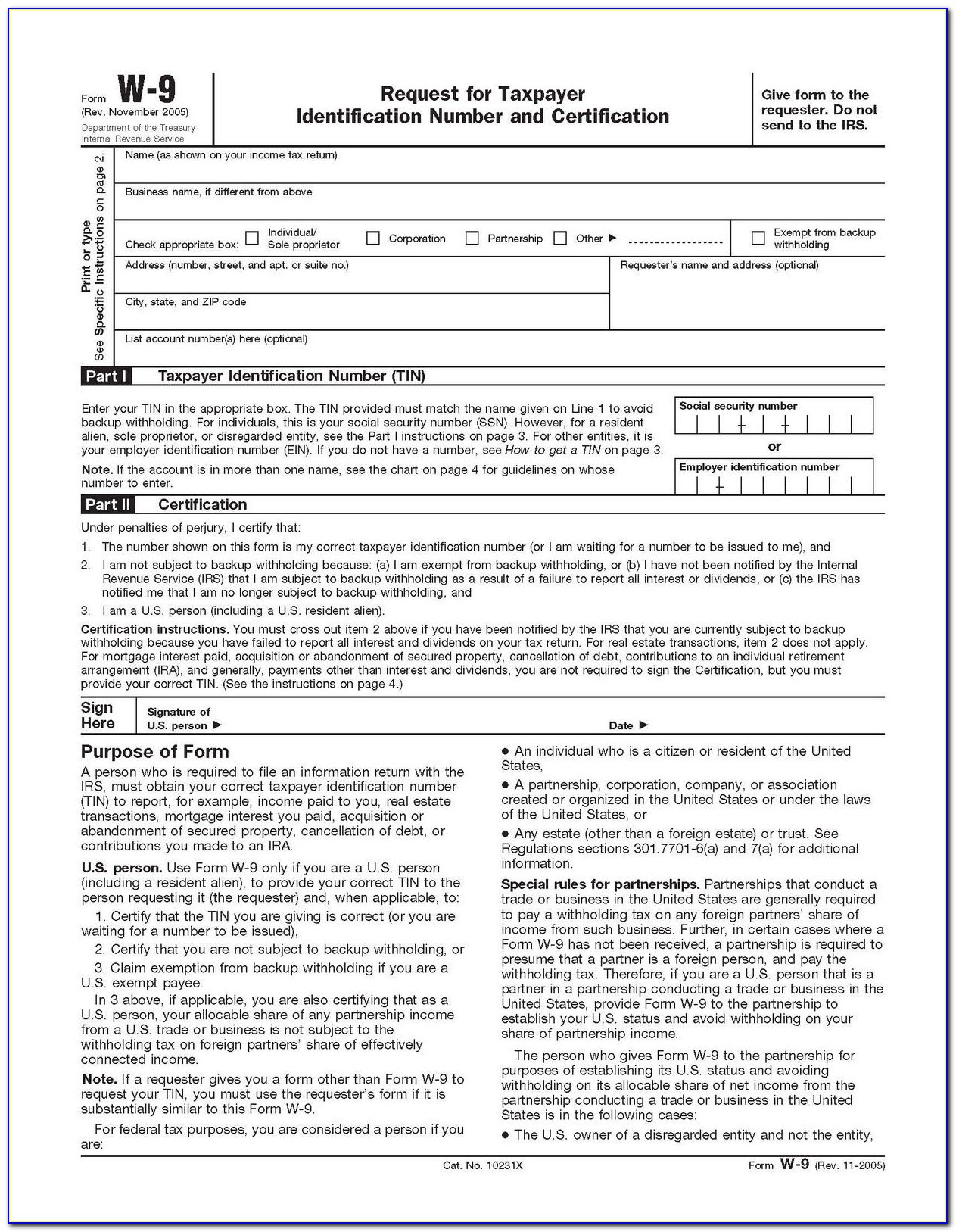Printable W9 Form | W9Form With Regard To Printable W9 - Form - Free Printable W 9 Form