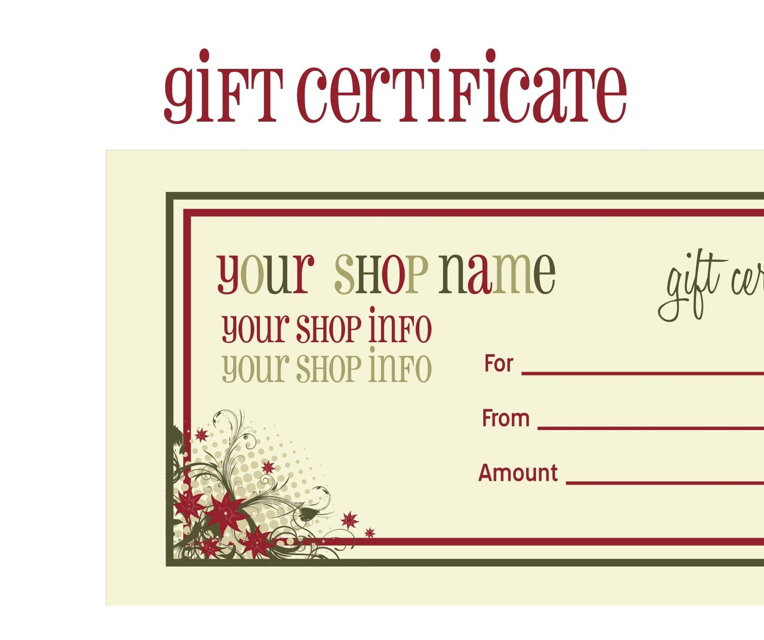 Printable+Christmas+Gift+Certificate+Template | Massage Certificate - Free Printable Christmas Gift Voucher Templates