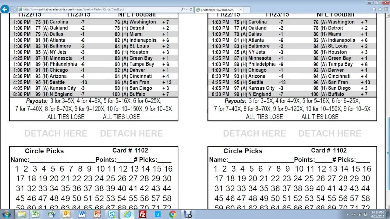 Printing 100 Parlay Cards In 3 Minutes - Youtube - Free Printable Parlay Cards