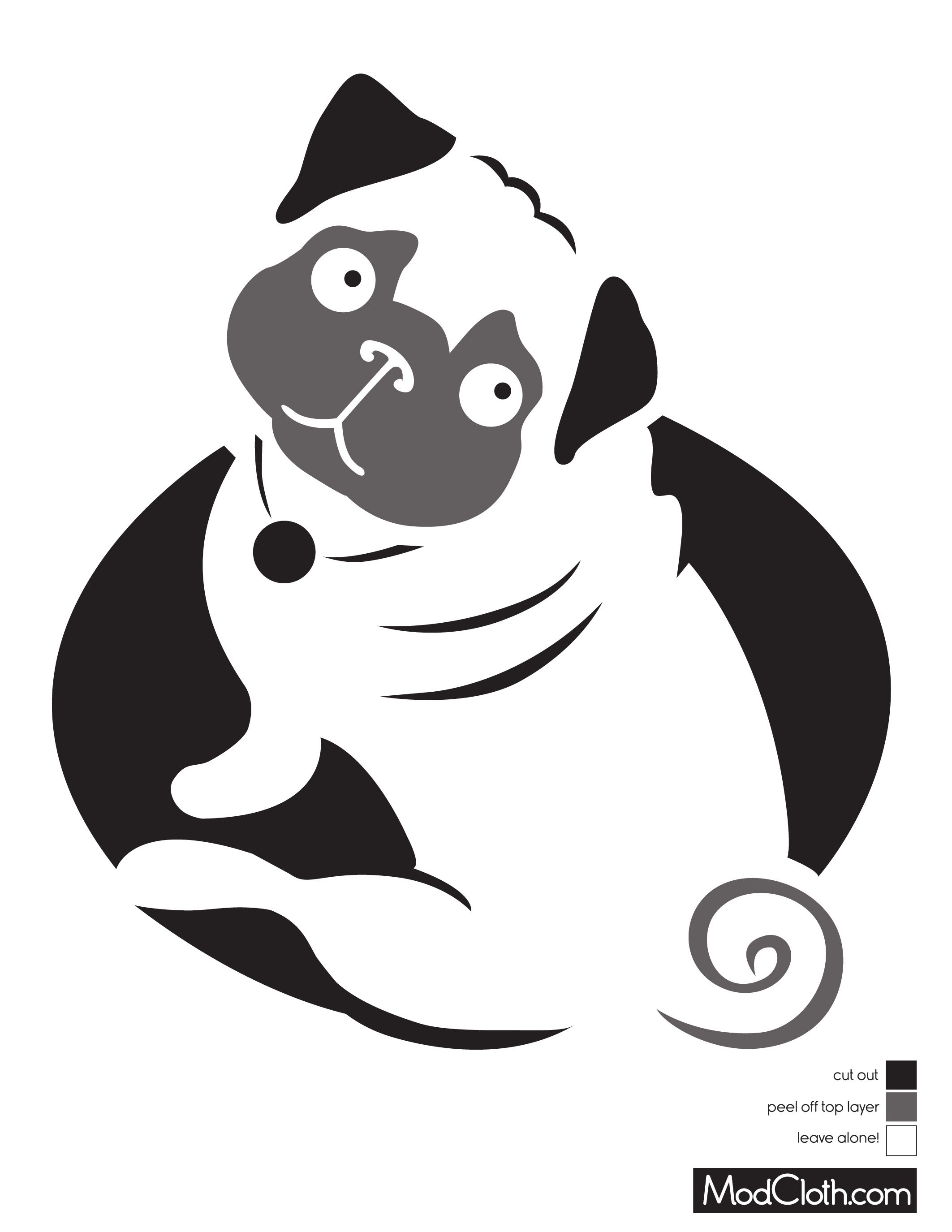 Pug Dog Silhouette Free Halloween Pumpkin Carving Stencil Design - Free Printable Pumpkin Carving Templates Dog