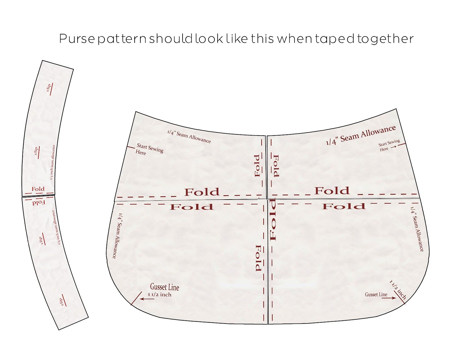 Purse Patterns Print Free |  Download The Pattern Pieces To Your - Free Printable Purse Patterns To Sew
