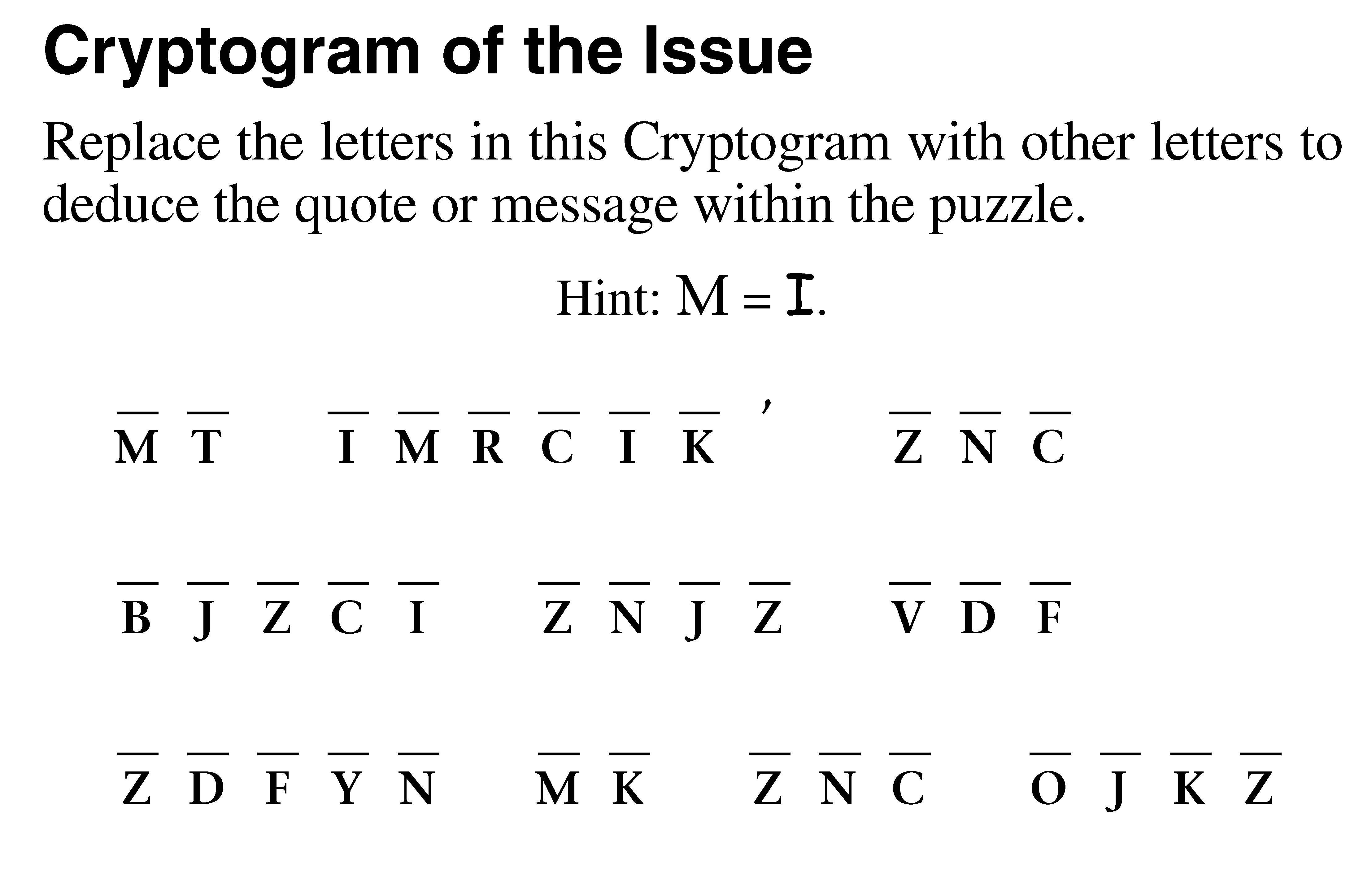 Free Printable Cryptograms