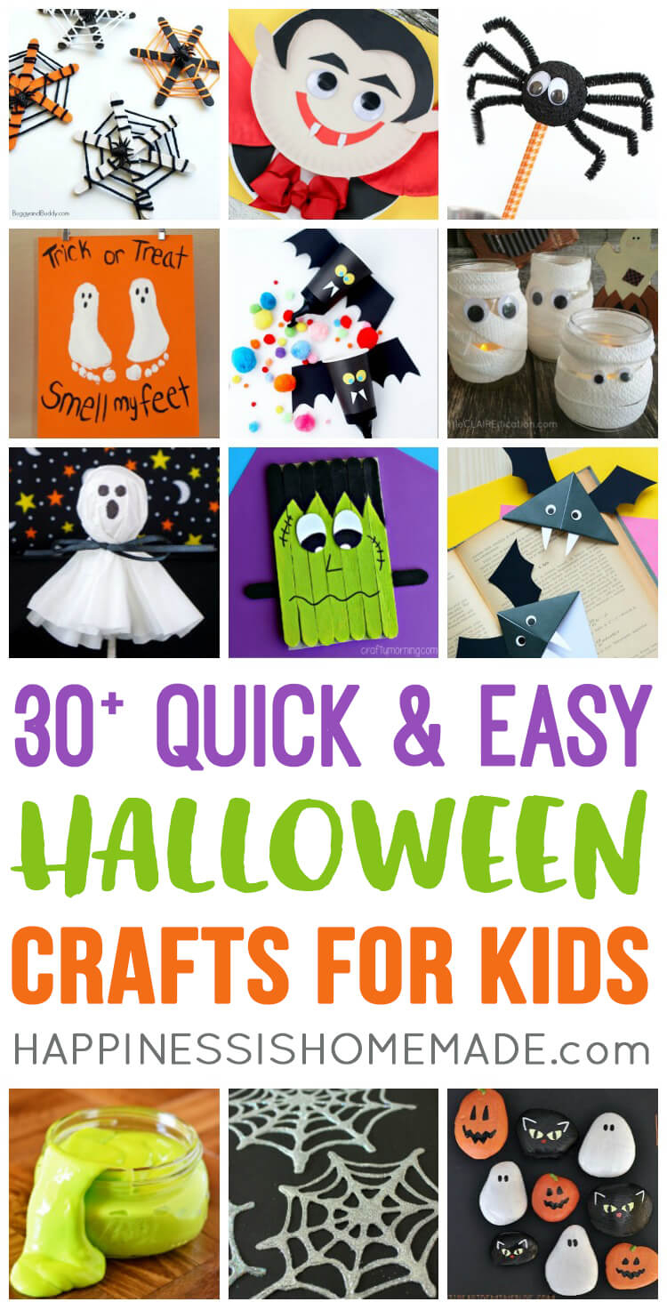 Quick &amp;amp; Easy Halloween Crafts For Kids - Happiness Is Homemade - Halloween Crafts For Kids Free Printable