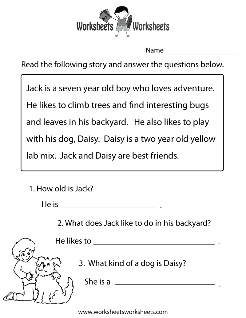 Reading Comprehension Practice Worksheet Printable | Language - Free Printable Reading Comprehension Worksheets