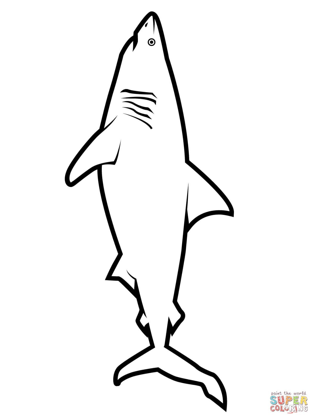 Realistic Great White Shark Coloring Page | Free Printable Coloring - Free Printable Shark Coloring Pages