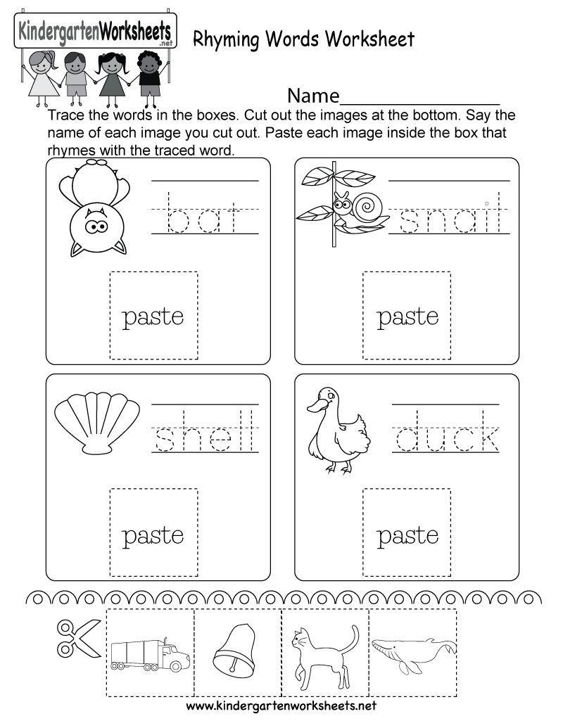 Rhyming Words Worksheet - Free Kindergarten English Worksheet For Kids - Free Printable Rhyming Words Worksheets