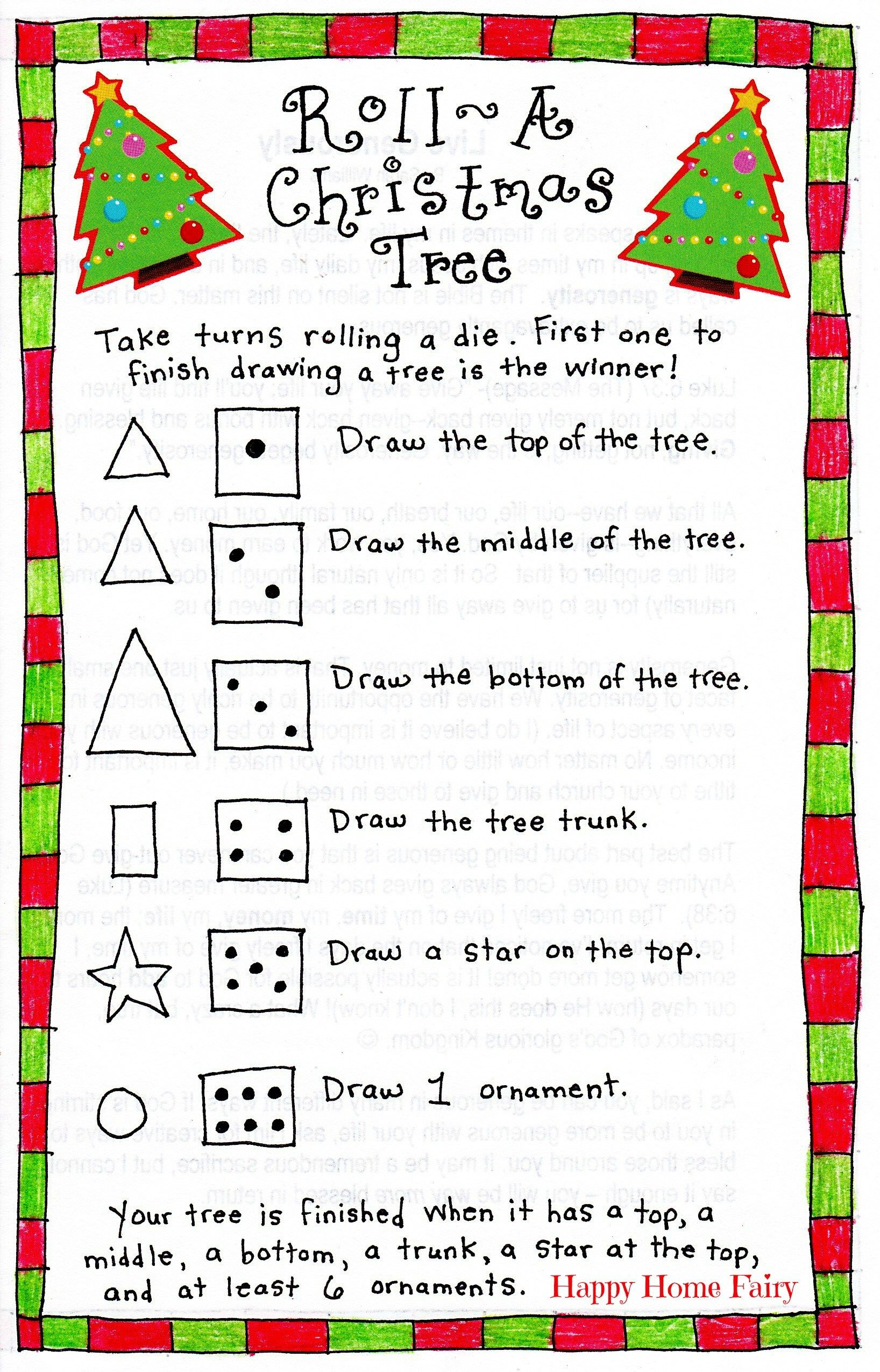 Roll-A-Christmas-Tree Game – Free Printable! | Christmas | Pinterest - Free Printable Christmas Puzzles And Games