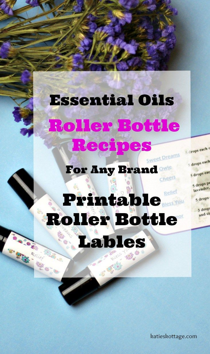 Roller Bottle Recipes With Free Printable Labels | Katieskottage - Free Printable Roller Bottle Labels