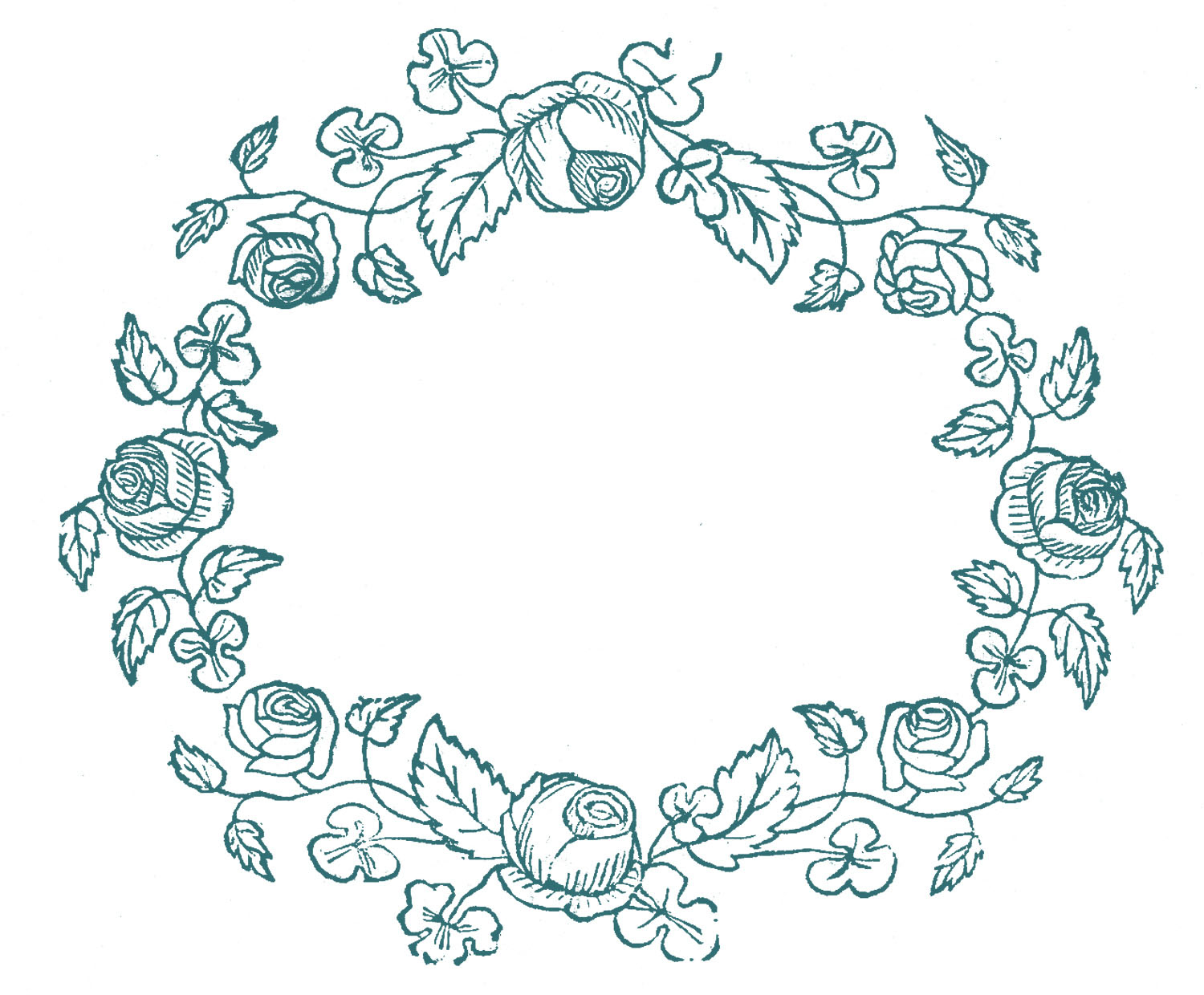 Royalty Free Images - Rose Wreaths - Embroidery Pattern - The - Free Printable Embroidery Patterns