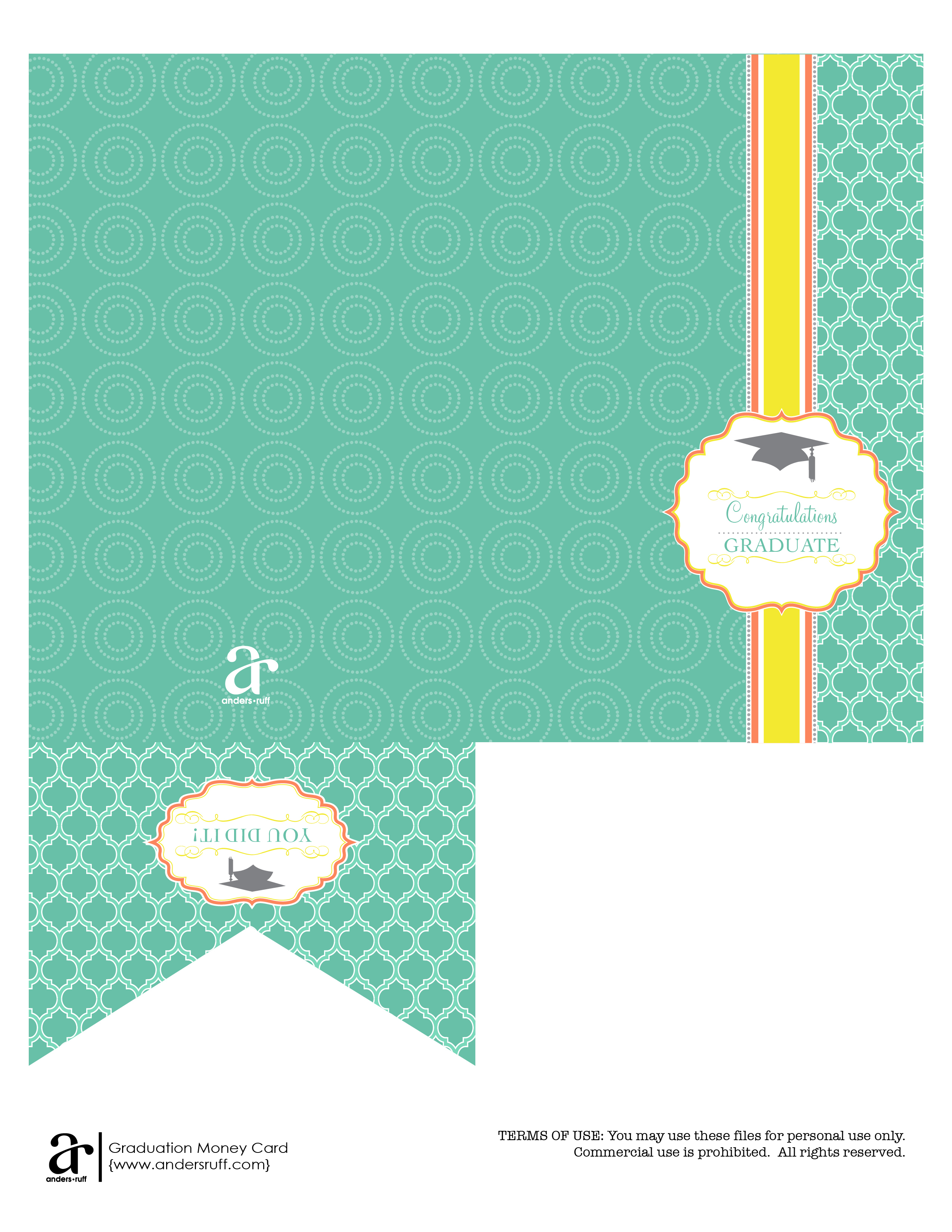 Ruff Draft: Free Printable Graduation Money Card - Anders Ruff - Free Printable Graduation Paper