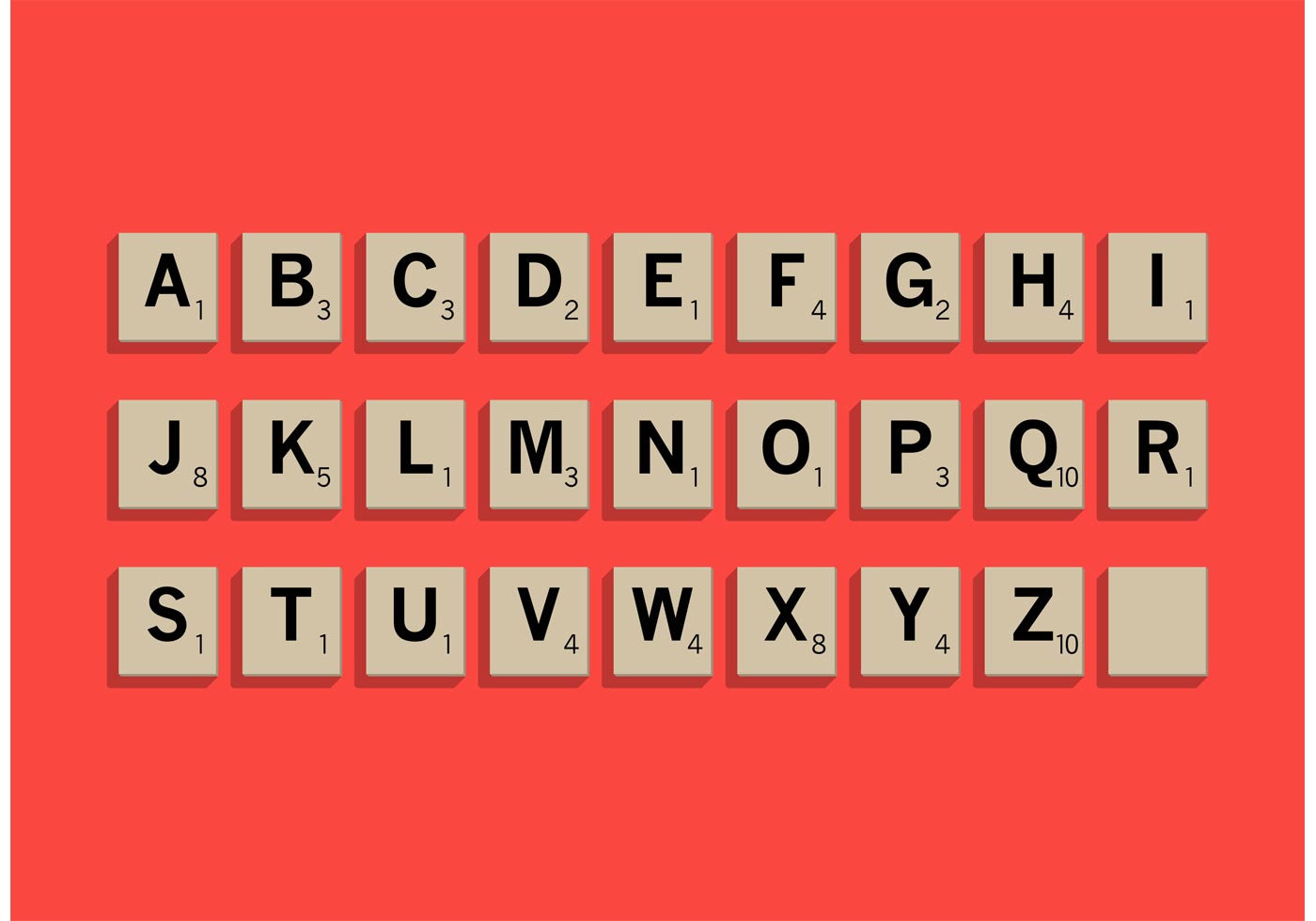 Scrabble Letter Tiles Set - Download Free Vector Art, Stock Graphics - Free Printable Scrabble Tiles