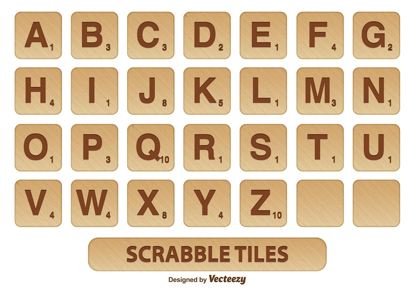 Scrabble Letter Tiles Set - Download Free Vector Art, Stock Graphics - Free Printable Scrabble Tiles