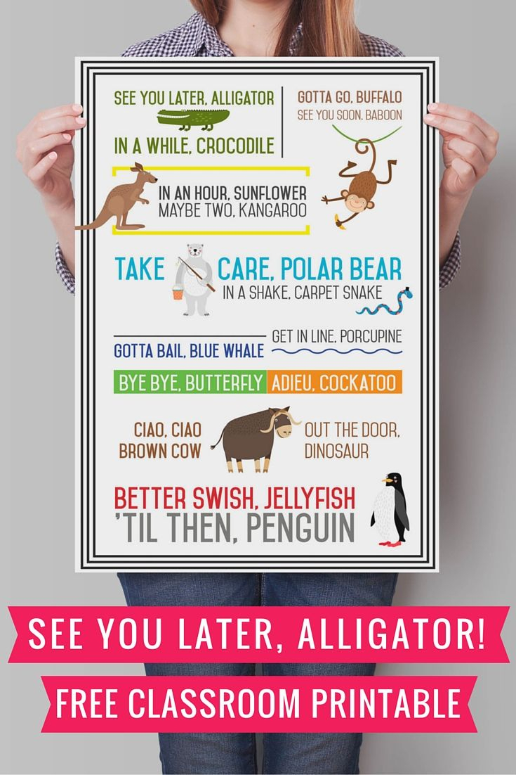 See You Later Alligator {Free Printable} | Preschool Fun | Pinterest - See You Later Alligator Free Printable
