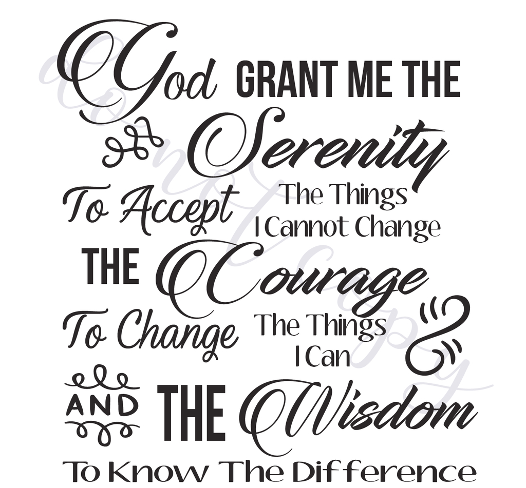 Serenity Prayer Digital Vector Files, Instant Download For Print And - Free Printable Serenity Prayer